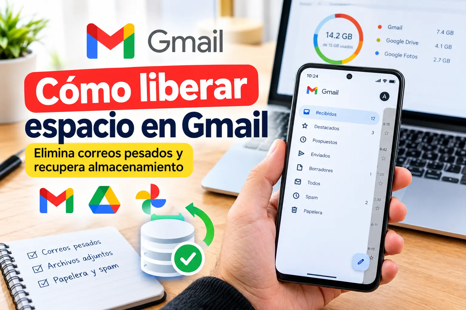 Cómo liberar espacio en Gmail: guía fácil y rápida